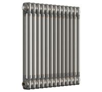 Lux Heat Bare Metal Lacquer Horizontal 2 Column Traditional Radiator 600mm (H) X 605mm (W)