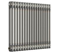Lux Heat Bare Metal Lacquer Horizontal 2 Column Traditional Radiator 600mm (H) X 785mm (W)