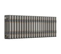 Lux Heat Bare Metal Lacquer Horizontal 3 Column Traditional Radiator 300mm (H) x 1010mm (W)