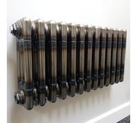 Lux Heat Bare Metal Lacquer Horizontal 3 Column Traditional Radiator 300mm (H) x 605mm (W)