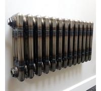 Lux Heat Bare Metal Lacquer Horizontal 3 Column Traditional Radiator 300mm (H) X 605mm (W)
