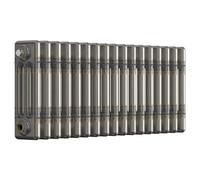 Lux Heat Bare Metal Lacquer Horizontal 3 Column Traditional Radiator 300mm (H) X 785mm (W)
