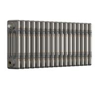 Lux Heat Bare Metal Lacquer Horizontal 3 Column Traditional Radiator 300mm (H) x 785mm (W)