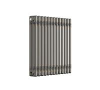Lux Heat Bare Metal Lacquer Horizontal 3 Column Traditional Radiator 600mm (H) X 605mm (W)
