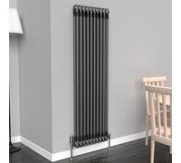 Lux Heat Bare Metal Lacquer Vertical 2 Column Traditional Radiator 1500mm (H) X 470mm (W)