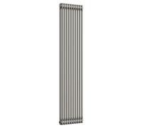 Lux Heat Bare Metal Lacquer Vertical 2 Column Traditional Radiator 1800mm (H) X 470mm (W)