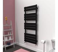 Lux Heat Black Flat Designer Towel Radiator 1200mm (H) X 500mm (W)