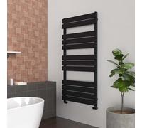 Lux Heat Black Flat Designer Towel Radiator 1200mm (H) x 600mm (W)