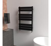 Lux Heat Black Flat Designer Towel Radiator 800mm (H) X 500mm (W)