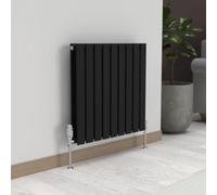 Lux Heat Black Flat Horizontal Double Panel Designer Radiator 600mm (H) x 630mm (W)