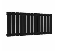Lux Heat Black Flat Horizontal Single Panel Designer Radiator 400mm (H) x 910mm (W)