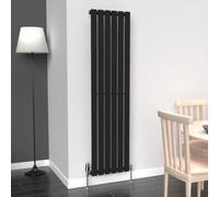 Lux Heat Black Flat Vertical Single Panel Designer Radiator 1600mm (H) x 420mm (W)