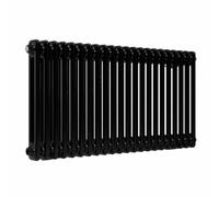 Lux Heat Black Horizontal 2 Column Traditional Radiator 500mm (H) x 1010mm (W)