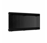 Lux Heat Black Horizontal 2 Column Traditional Radiator 500mm (H) x 1190mm (W)