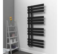 Lux Heat Black Open-Flat Designer Towel Radiator 1180mm (H) x 500mm (W)