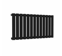 Lux Heat Black Oval Horizontal Single Panel Designer Radiator 400mm (H) x 780mm (W)