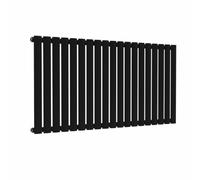 Lux Heat Black Oval Horizontal Single Panel Designer Radiator 600mm (H) x 1140mm (W)