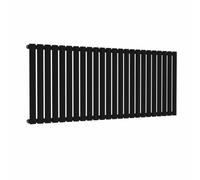Lux Heat Black Oval Horizontal Single Panel Designer Radiator 600mm (H) x 1440mm (W)
