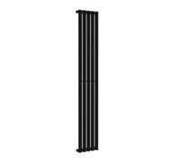 Lux Heat Black Oval Vertical Single Panel Designer Radiator 1600mm (H) x 300mm (W)