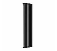 Lux Heat Black Oval Vertical Single Panel Designer Radiator 1600mm (H) x 420mm (W)