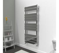 Lux Heat Chrome Flat Designer Towel Radiator 1200mm (H) X 500mm (W)