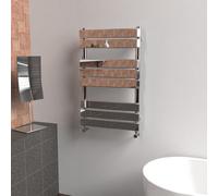 Lux Heat Chrome Flat Designer Towel Radiator 800mm (H) X 500mm (W)
