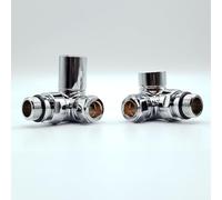 Lux Heat Corner Chrome Manual Round Radiator Valve Set