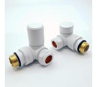 Lux Heat Corner White Manual Radiator Valve Set