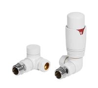 Lux Heat Corner White Thermostatic Radiator Valve (TRV) Set
