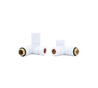 Lux Heat Dual-Fuel Corner White Manual Round Radiator Valve Set