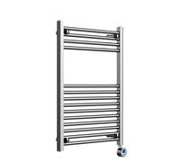 Lux Heat Electric Chrome Ladder Towel Radiator 800mm (H) X 600mm (W)