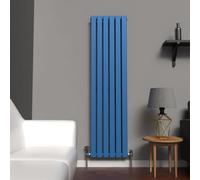 Lux Heat Flat Coloured Vertical Radiator Galaxy Blue 1600mm X 420mm Double Panel