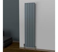 Lux Heat Flat Coloured Vertical Radiator Slate Grey 1800mm X 420mm Single - 750W (2559 Btu).