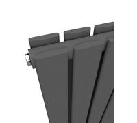 Lux Heat Flat Horizontal Radiator Anthracite Grey 400 mm X 420 mm Double