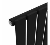 Lux Heat Flat Horizontal Radiator Black 400 mm X 420 mm Single Panel Flat-400-420S
