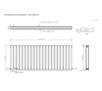 Lux Heat Flat Horizontal Radiator Black 600 mm X 1470 mm Double Panel Lux Flat-600-1470D.