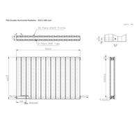 Lux Heat Flat Horizontal Radiator Black 600 mm X 910 mm Single - Mild Steel - 612W