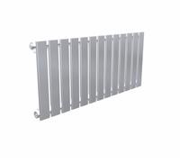 Lux Heat Flat Horizontal Radiator Metallic Silver 400mm X 910mm - Single Panel, Bs En 442 Certified