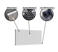 Lux Heat Flat Horizontal Radiator White 400 mm X 630 mm Double Panel - Lux Flat-400-630D