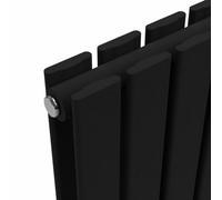 Lux Heat Flat Vertical Radiator Black 1600 mm X 480 mm Double Panel - 5157 Btu.