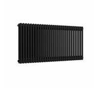 Lux Heat Horizontal 2 Column Radiator Black 600 mm X 1370 mm - 1309 W (4465 Btu)