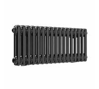 Lux Heat Horizontal 2-Column Radiator Black Nickel Lacquer 300mm X 785mm (875mm Pipe Centres)