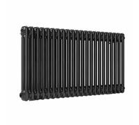 Lux Heat Horizontal 2 Column Radiator Black Nickel Lacquer 500mm X 1010mm - 807W (2752 Btu)