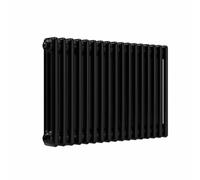 Lux Heat Horizontal 3 Column Radiator - Black - 500 mm X 785 mm