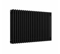 Lux Heat Horizontal 3 Column Radiator Black 600 mm X 1010 mm - Lux 3Col-600-1010.