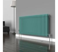Lux Heat Light Aqua Green Horizontal 3 Column Traditional Radiator 600mm (H) X 1190mm (W)