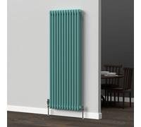 Lux Heat Light Aqua Green Vertical 3 Column Traditional Radiator 1500mm (H) X 560mm (W)