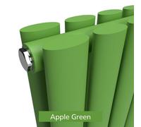 Lux Heat Oval Coloured Vertical Radiator - Apple Green - 1800mm X 300mm Double