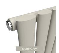 Lux Heat Oval Coloured Vertical Radiator Dune Grey 1800mm X 540mm Single - 1000W (3412 Btu)