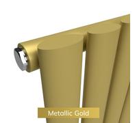 Lux Heat Oval Coloured Vertical Radiator Metallic Gold 1600mm X 300mm - Single